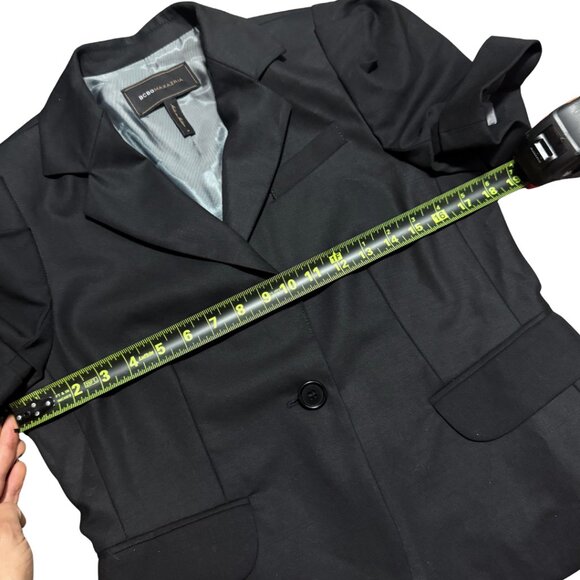 BCBGMAXAZRIA Black Short Sleeve Ruched Blazer – Size M, NWOT - Picture 10 of 11